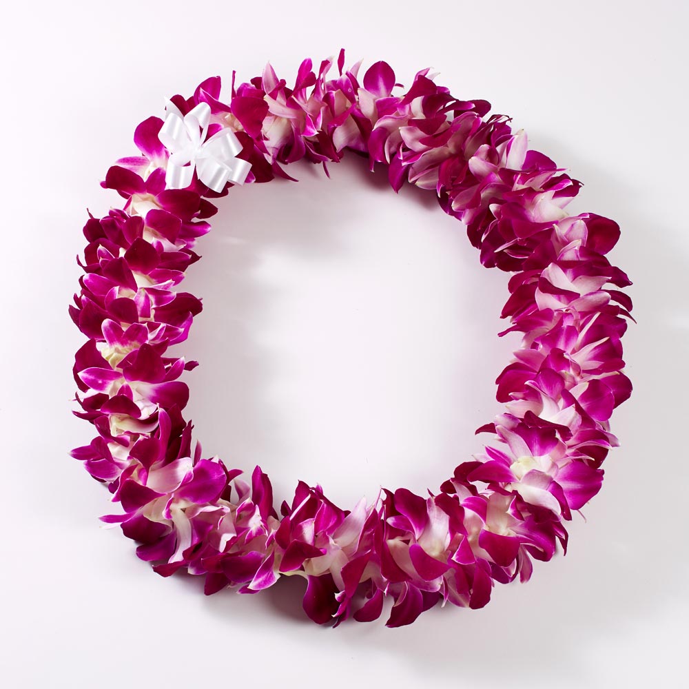 Fresh Deluxe Dendrobium Orchid Lei: Aloha Hawaiian Flowers